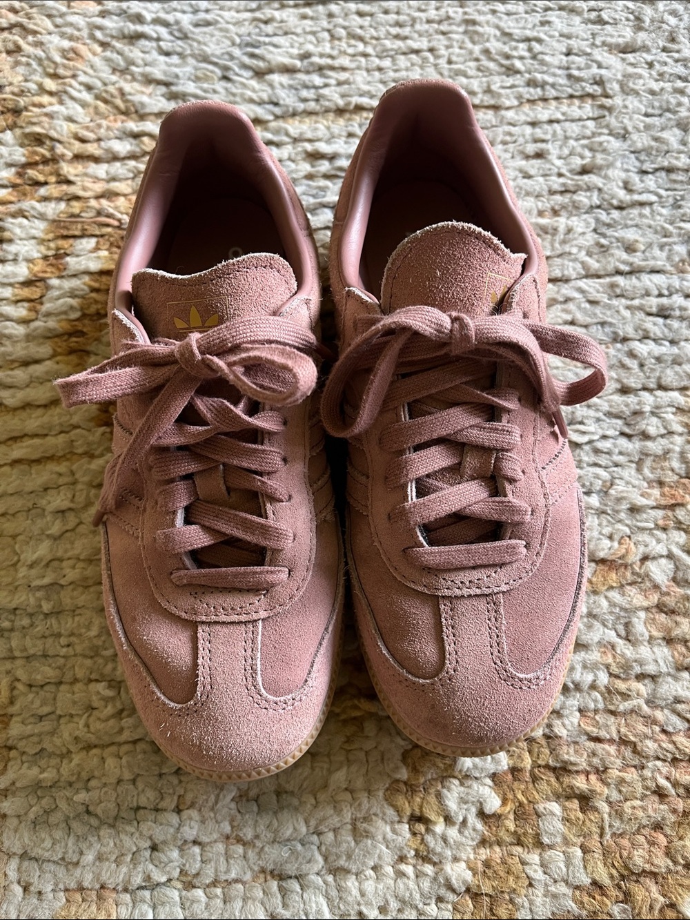 adidas Women’s Suede Lace-Up Sneakers in Dusty Pink
